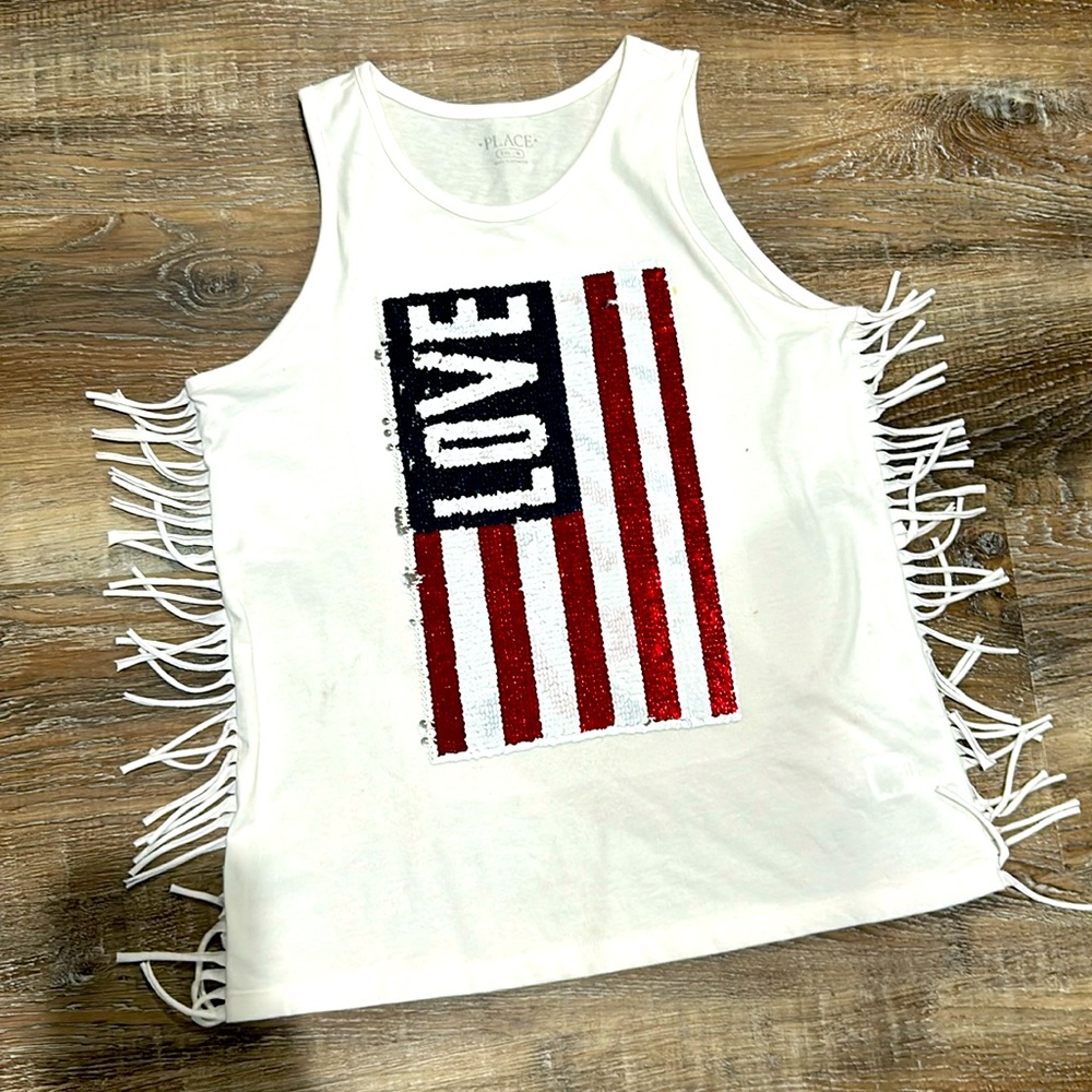 ••CHILDREN’S PLACE•SEQUIN•FRINGE TANK•